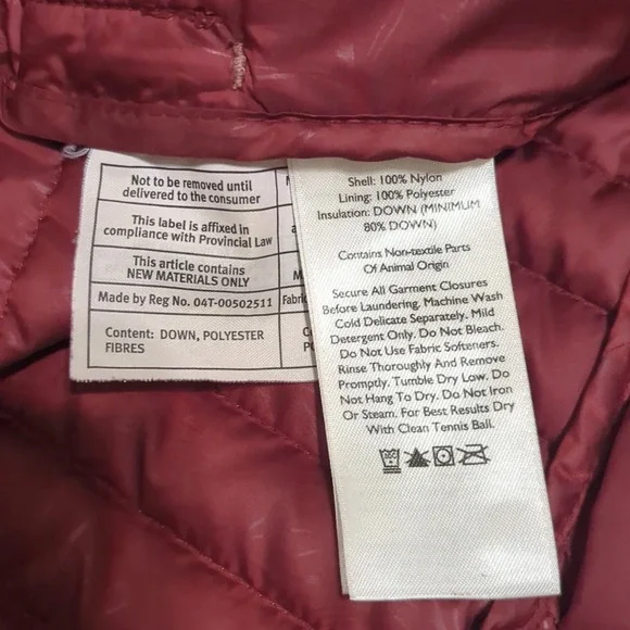 EDDIE BAUER Astoria Hooded Down Parka Puffer Jacket Full-Zip Vintage Rose Size S - Picture 5 of 5